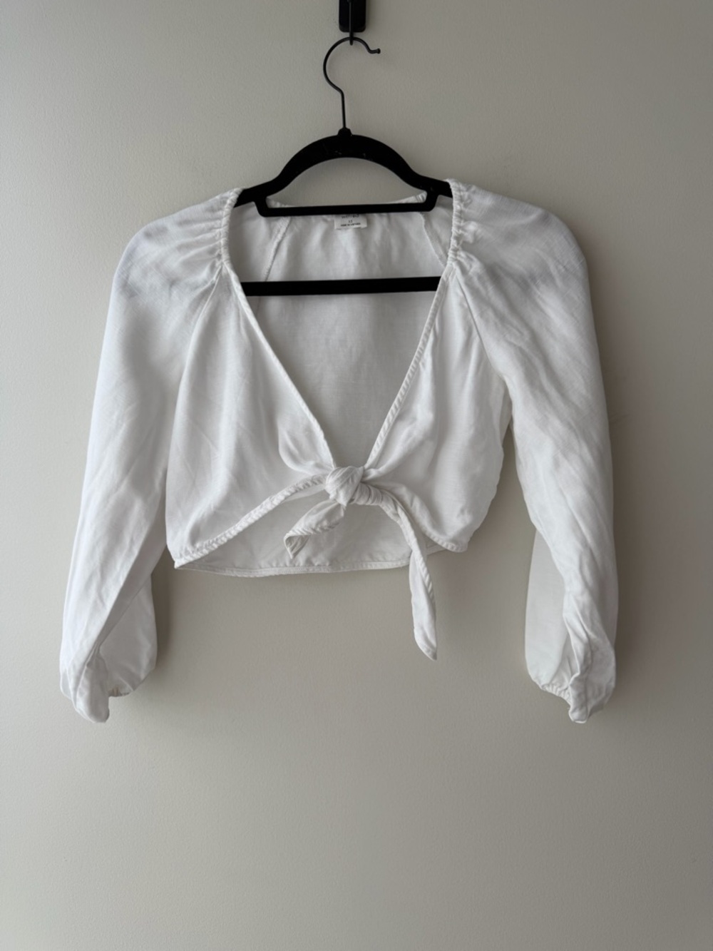 Wilfred Aritzia Henley Tie-Front Linen Blouse - Picture 5 of 9